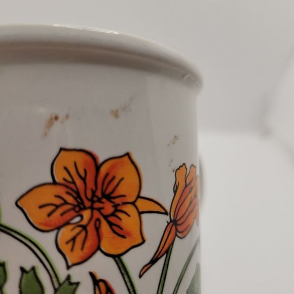 Vintage Nasturtium Botanical Healing Florals Coffee Mug - Picture 3 of 7